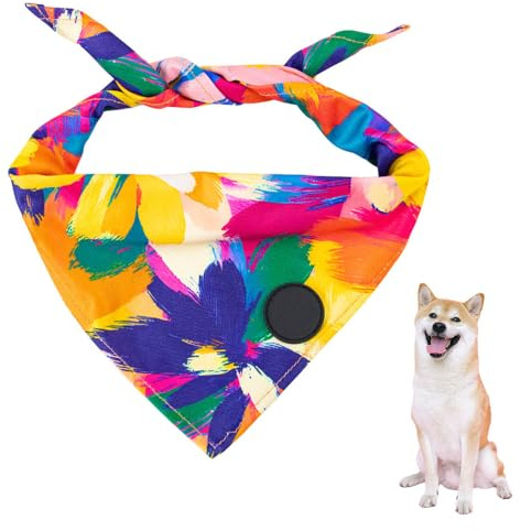 Floral Dog Bandana,Adjustable Breathable Dog Collar Scarf for Small Medium Large Dogs Pets