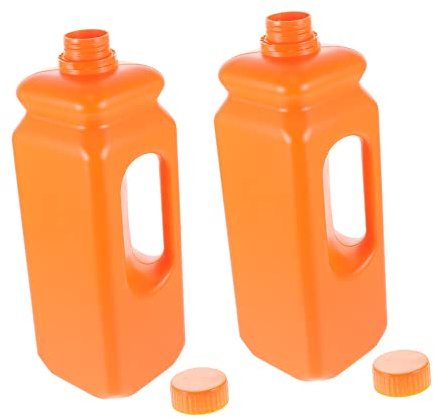 Amosfun Bidon en Plastique pour Sirop de Fructose 2, 5 L Orange, Lot de 2 | Réutilisable et Polyvalent, Format Compact pour Rangement, Finition Plastique, Conditionnement Pratique
