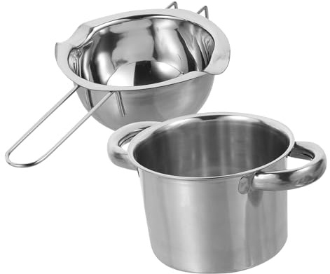 HOLIDYOYO Stainless Steel Chocolate Melting Pot Capacity Double Boiler for Cheese Butter and Candy Heating Ergonomic Handle for Easy Use Multi Functional Melting Bowl for Fondue and Cooking