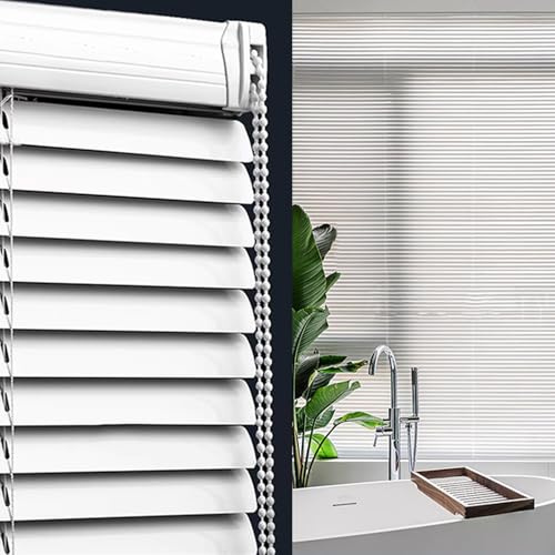 tow000ack Jalousie Aluminiumjalousie,Weiß 25mm Alu Lamellen,Lichtfilternde Fensterjalousie,Sichtschutz,Jalousette Horizontale für Tür Fenster Innen Außen,Anpassbar,Breite × Höhe (105cm x 120cm)