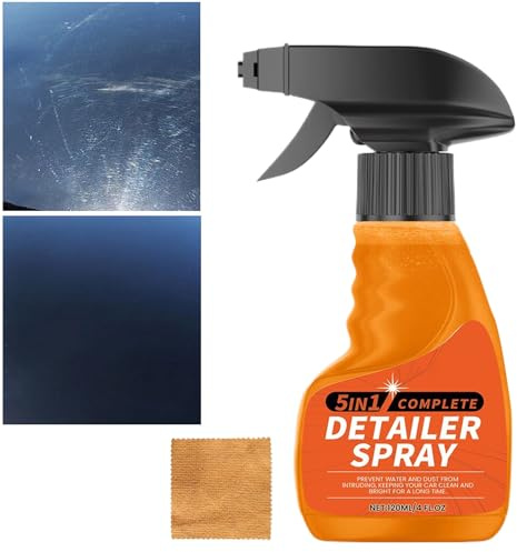 Acunny Spray Detergente Rapido - Spray Pulitore Auto,120ml con Micofibra per Proteggere Carrozzerie e Superfici Interne con Finitura Brillante e Durevole