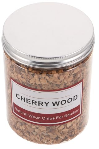 TOYANDONA Trucioli di Legno di Ciliegio per Barbecue 125g Pezzi di Legno per Affumicare e Grigliate Pellet per Affumicatore Facile da Accendere per Campeggio e Cucina all’Aperto