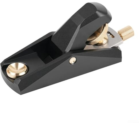 Cepilladora de mano portátil para madera, cepillo de bloque de ángulo bajo con boca ajustable, herramienta manual de aleación de aluminio para carpintería y modelos (A)