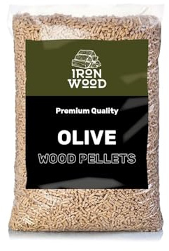 BBQ Hardwood Pellets, 22lb (10kg) Bag - All Natural Blend - Barbecuing Wood Pellets - Premium Smoker Pellets for Pellet Grills, Gas & electric BBQs, Smokers - By Green Olive Firewood Company