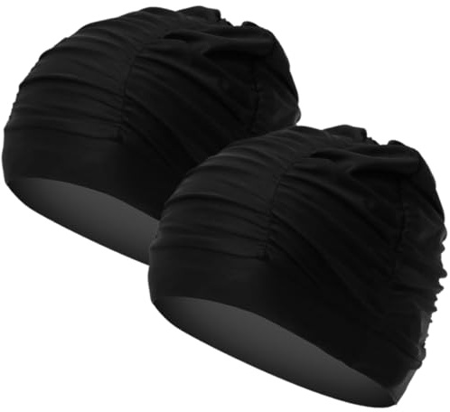 HAPZUR 2 Cuffie da Piscina Donna per Capelli Lunghi & Spessi, Impermeabili, Traspiranti, Elastiche. Ideali per Nuoto, Mare & Viaggi – Non Bagna i Capelli