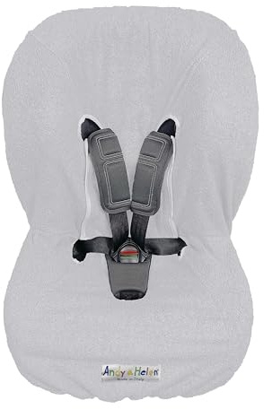Andy & Helen 9001 Housse de chaise haute pour voiture, éponge de coton, 100% universelle, anti-allergique pour bébé et nouveau-né, fabriquée en Italie (gris)