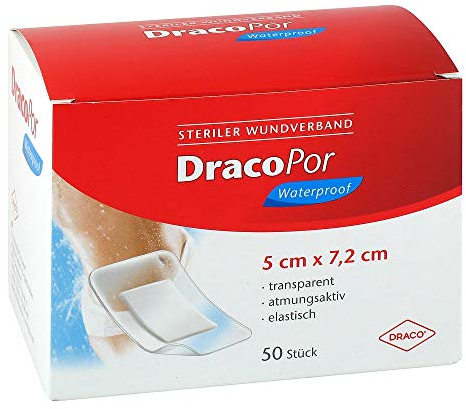 DRACOPOR waterproof Wundverband 5x7,2 cm steril 50 St