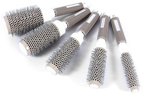 Set mit 5 Rundhaarbürsten – Nano Thermische Keramik Ionisch 5 Größen (19 mm, 25 mm, 32 mm, 45 mm, 53 mm), weicher und rutschfester Griff zum Trocknen, Frisieren, Locken der Haare