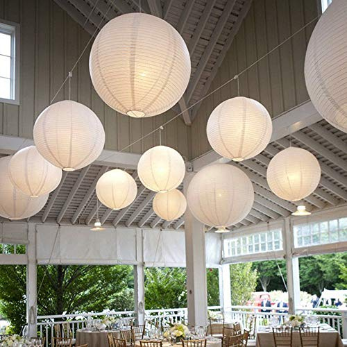 Dazone 10er Set Papierlaternen mit 10 Mini LED Lampen