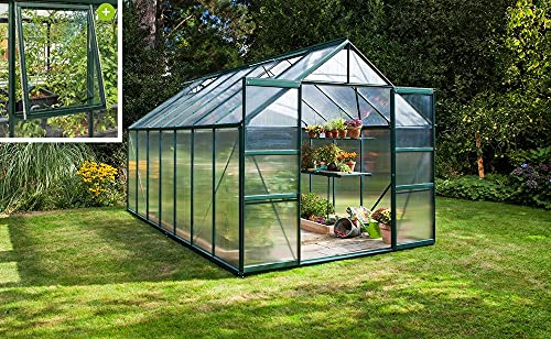 Vitavia Meridian 2 11500 HKP 4 mm, smaragd Gewächshaus 2 Dachfenster 1 Seitenfenster
