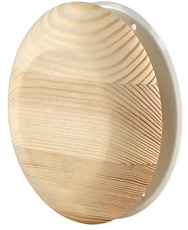 Steinberg14 Difusor de Ventilación de Suministro de Aire, Ø 100mm, Rejilla Redonda de Ventilacion para Entrada de Aire, Valvula de Disco Ajustable, de Acero con Tapa de Madera