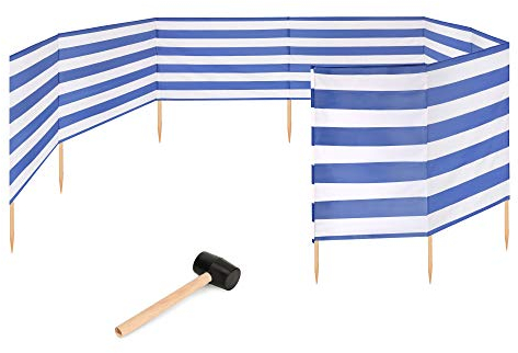 Garronda Strand Windschutz Sichtschutz 12m lang Plus Gummihammer GAEX001 (Streifen, 12 m)