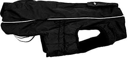 JEGGO Zipback, kälteabweisender Winter-Hundemantel, Wasser- und Winddicht, atmungsaktiv, optimale Passform, mit durchlaufendem Reißverschluss für leichtes An- und Ausziehen (Schwarz, 65 cm)