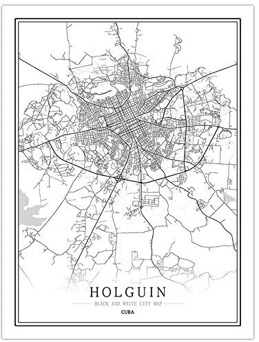 1000 Teile Puzzle Für Erwachsene,Hölzerne Holguin Cuba City Puzzles, Klassisches Schwarz-Weiß Map Puzzle Board, Unmöglich Premium Puzzles, Geschicklichkeitsspielzeug Für Die Ganze Familie, Ungew