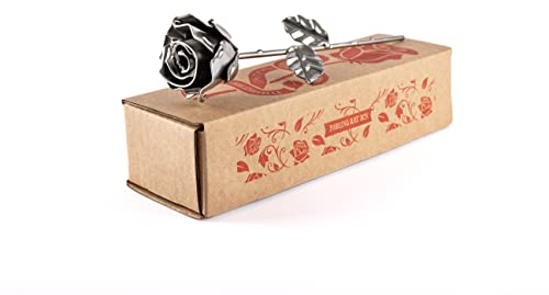 Forging Art Bcn® Hand Forged Eternal Wrought Iron Rose (Silver)