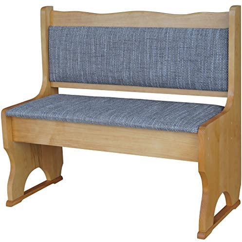 k koma Holz Bank POLSTERUNG Holz NEU Alder MASSIVHOLZ - GRAU HELL (85)