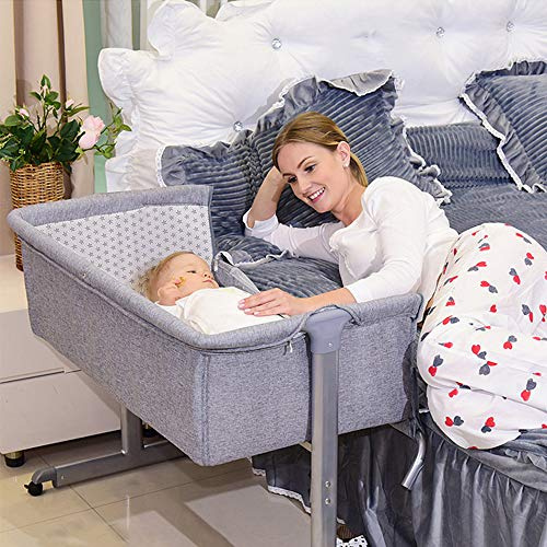 THINFAR Cododo Wiege mit Matratze und Moskitonetz, 2-in-1 Kinderbett, für Babys von 0 bis 36 Monaten, faltbar, 2-in-1, Babywiege, mobil, Beistellbett (96 x 57 x 77 cm)
