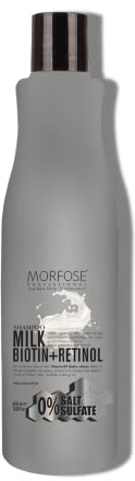 Morfose Milk Biotin + Retinol Hair Shampoo 500 ml -%0 Sal y Sulfato - Champú Para El Cabello Eficaz Con Biotina De Leche y Retinol