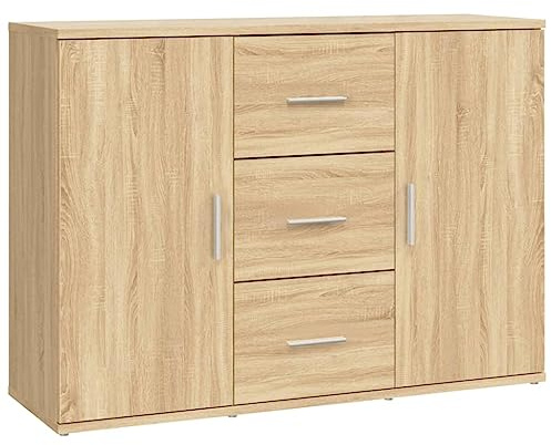 vidaXL Aparador de Madera contrachapada Roble Sonoma 91x29,5x65 cm