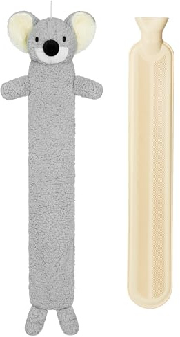 CityComfort Wärmflasche 1L Mit Bezug Tier - Wärmflasche mit Super Weichem Plüschbezug - Hot Water Bottle (Koala Lang)