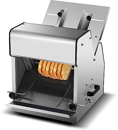 LBMED Macchina per Tagliare Il Pane Elettrica,affettatrice per Alimenti in Acciaio Inossidabile da 12mm con 31numero Massimo Fette,Spessore del Pane Regolabile, Affettare in Modouniforme E Ordinato
