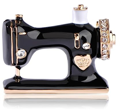 YAHOYA Emaille Esmalte Nähmaschine Form Brosche Goldfarbe Vintage Hochzeitskleidung Accessoire Frauen Broschen Einzigartige Hijab Pins