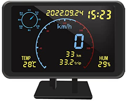 Shkalacar 4,7 Zoll Auto HUD Display für alle 5-24V Fahrzeug, USB Head Up LCD Display mit Alarm bei Geschwindigkeitsüberschreitung, Automatic Dimming, Digitaler GPS Tacho Kilometerzähler für Fahrzeuge