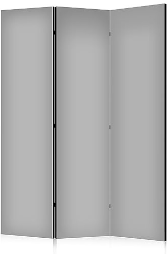 murando - Paravent Raumteiler grau, 135x172 cm, 3-teilig, Wohnzimmer, Büro | Mobiler Sichtschutz, sofort einsatzbereit, Holzrahmen, ideal fürs Wohnzimmer oder Büro, geruchsneutral, lichtbeständig