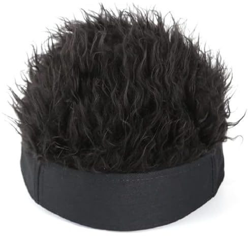 18 Stili Divertente Berretto Corto per Parrucca, Uomo Donna novità Hip Hop Cappello a Cuffia con Capelli Finti a Spillo Parrucca Corta a Melone Cappellino con Teschio da Proprietario Streetwear