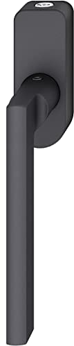 FSB Fenstergriff 34 1035 abschließbar ovale Rosette, Aluminium schwarz matt