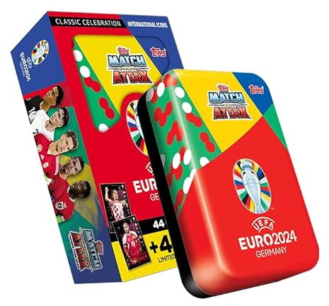 Topps Official Euro 2024 Match Attax - Mega Tin 3 - International Icons - enthält 44 Euro 2024 Match Attax Karten Plus 4 Exklusive International Icons Limited Edition Karten!