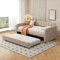 Sofabett, 90x200cm, Tagesbett, mit ausziehbares rollbett, großer Stauraum (Dunkelbeige)