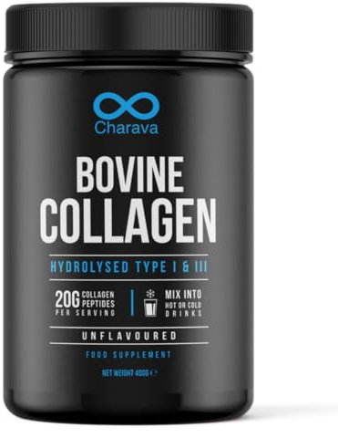 Charava Collagen Powder 400 Grams, Premium Bovine Collagen Peptides Powder - High Levels of The 8 Essential Amino Acids, Collagen Supplements, Halal & Kosher, Leading UK Brand