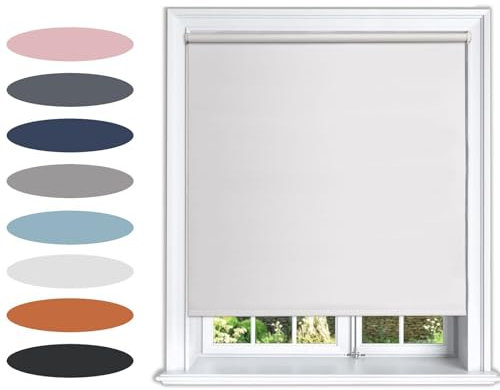 Lister Cartwright Blackout Plain Roller Blinds Windows Blind Easy Fit Child Safety Included (Cream, 60 cm Width x 160 cm Drop)