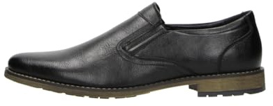 Fitters Footwear That Fits Scarpa Business da Uomo Fitters Ben in Colore Nero PU, Scarpe da Uomo Oversize - Scarpe Grandi da Uomo, Ben 49 EU Nero PU