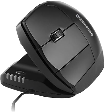 Contour Unimouse ratón ergonómico con inclinación 35°-70°, 6 Botones programables y reposapulgar Ajustable para aliviar la muñeca, Plug & Play Mac/PC - con Cable - para Zurdos