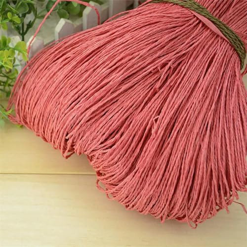Hilo de paja de rafia natural de verano de 600 m, hilo de paja de papel de ganchillo, manualidades para hacer manualidades, para tejer sombreros, bolsos, cestas, material de ratán