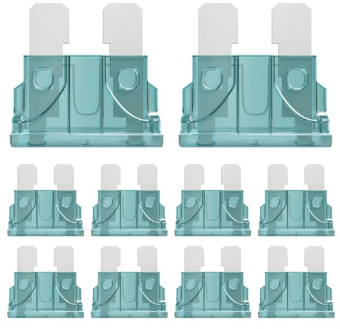 ALLECIN 50 Stück 1A Standard KFZ Sicherungen 1Ampere Autosicherungen Standard 1Amp Flachsicherungen Stecksicherungen Auto Sicherung für Wohnmobil LKW PKW