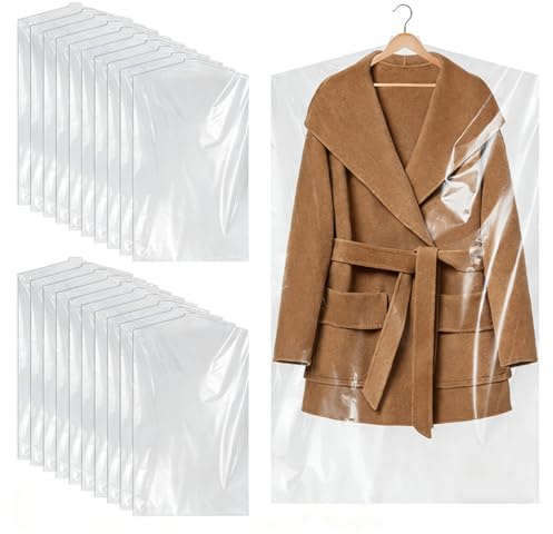 GYSRXS 100 Pezzi Buste Trasparenti per Vestiti 60×100CM Sacchetti Porta Abiti in Plastica Monouso Copriabiti Antipolvere Adatto per Abiti,Giacche,Camicie e Gonne