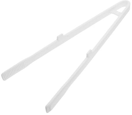 Happyyami Pinzas De Barbacoa De Resistentes Al Calor Soporte Integrado Utensilios De Cocina Para Asar y Manipular Alimentos Diseño Antideslizante Color Blanco