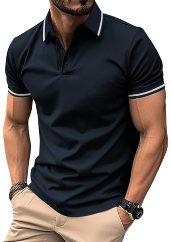 Herren Polo Shirts Kurzarm Golf Pullover Casual Baumwolle Gestrickte Klassische Tops Sommer Männer Poloshirts