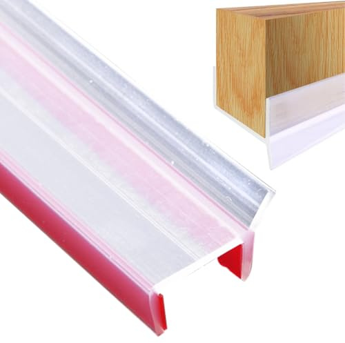 Plinthe de cuisine de 2 m, haute élasticité, profilé d'étanchéité pour socle, joint en caoutchouc, compatible 15-17millimètre, transparent (2 m)