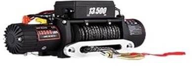 HFYZYG Cabrestante Eléctrico De 12V De 13500 LBS, Cuerda De Remolque Sintética De 27M/92 Pies, Polipasto Treuils For Remolque De Coche 4X4, Camión ATV, Barco Todoterreno Potente Seguro