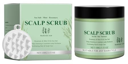 Scrub per cuoio capelluto rosmarino, Rosemary Scalp Scrub, pulizia e nutrimento del cuoio capelluto, prevenzione della caduta dei capelli, cura nutriente dei capelli con massaggiatore.