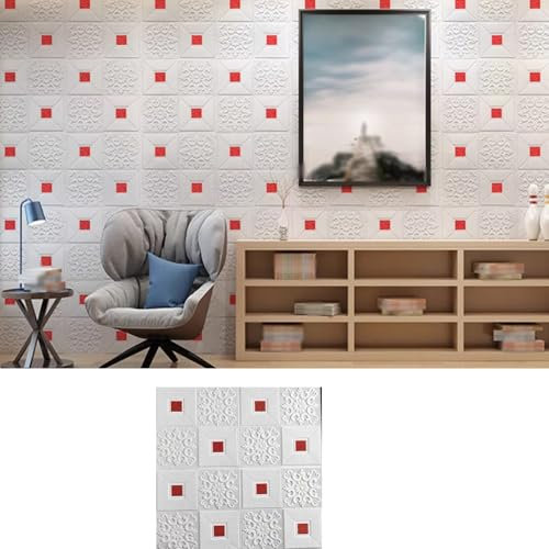 Pannelli soffitto Pannelli Di Rivestimento Adesivi Rossi 70x70 Cm, Pannelli Di Rivestimento Autoadesivi Per Cantina, Per Decorare Pareti E Soffitti Interni, Impermeabili E Facili(1 pcs)