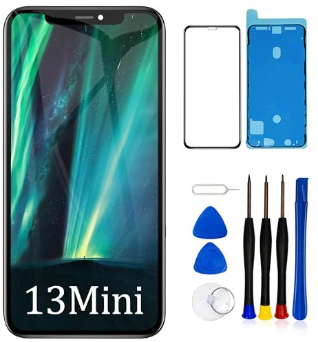 EFAITHLIFE para iPhone 13 Mini Sustitución de la Pantalla LCD 5,4 Pulgadas Conjunto digitalizador de Pantalla Pantalla táctil,con Herramienta de reparación del Conjunto del Bastidor