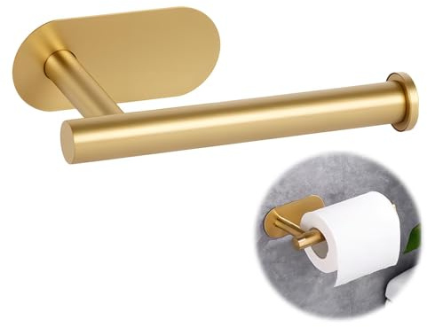 Porte-rouleau de papier toilette mural autocollant doré