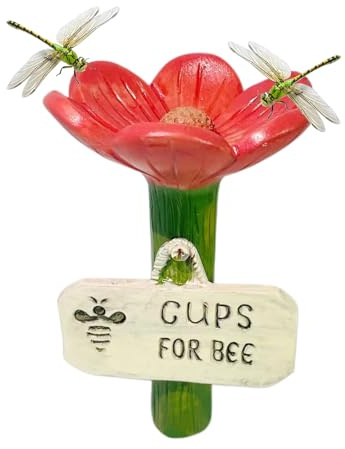 Biniveil Bebederos para Abejas de Jardín - Tazas Alimentadoras con Forma de Flor para Abejas - Copas Alimentadoras Higiénicas y Coloridas para Polinizadores Sedientos para Jardín, Césped, Patio,