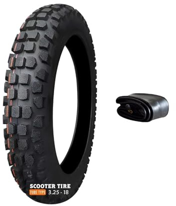 3.25-18 Motorcykeldäck med Innerslang Offroad Blockmönster 3.25x18 4PR 52P 3.25 18 Fram Bak Universal 225kPa