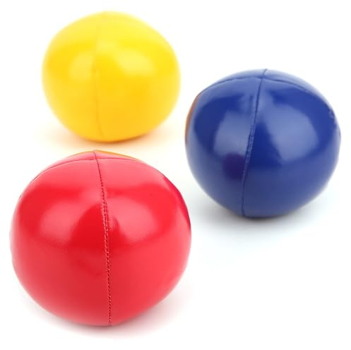 Funien Jongleringsboll i PU-läder med Nätväska, Rivsäker Inomhusleksaksboll, Liten Storlek och Lätt Vikt, Pedagogiska Leksaker för Barns Lärande Jonglering